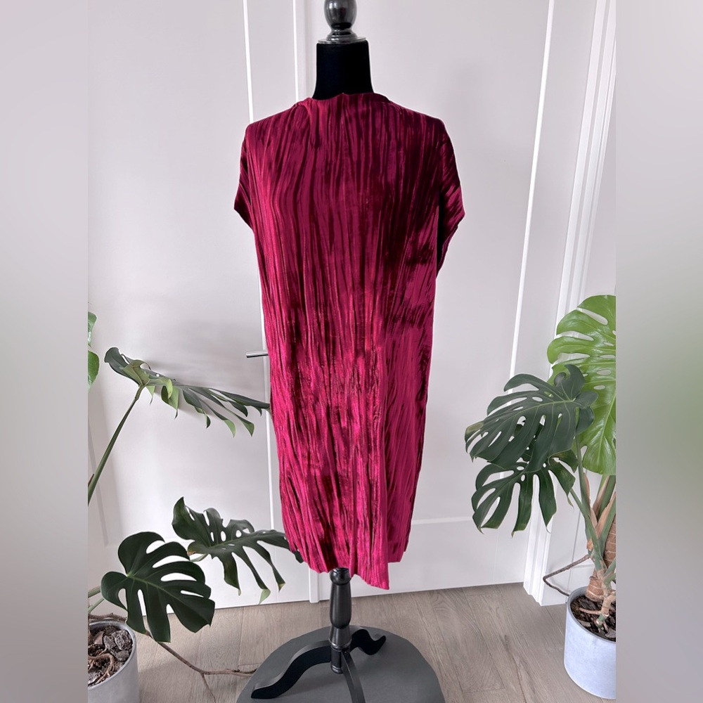 Red Velvet Dress size Large Zara